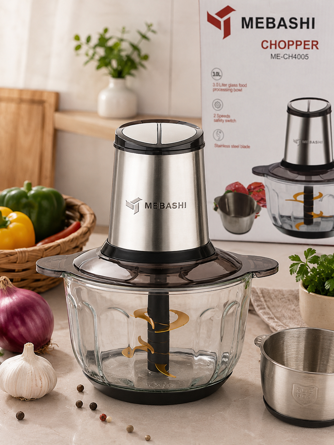 خرد کنmebashiمدل me_ch4005ظرفیت3لیتری